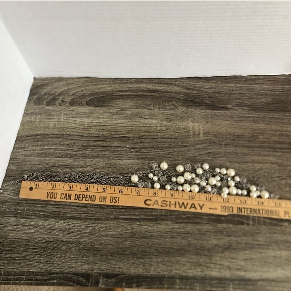 Multi-strand Silver and Pearl Necklace - Picture 4 of 10